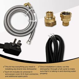 Vaatwasser Installatiekit - Universele Afvoerkit - Vaatwasser Aansluiten - Roestvrijstalen Slang - 6 voet connector - Reparatie Kit — thumbnail 3