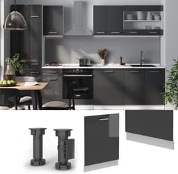 Vaatwasserpaneel - Keukenfront - Keuken Integratie - Hoogglans Afwerking - 60 cm - Antraciet — thumbnail 3
