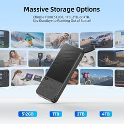 Draagbare SSD - Externe Opslag - Snelle Data Transfer - Compact Ontwerp - 2TB - Zwart — thumbnail 3