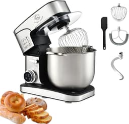 Keukenmachine - Keukenrobot - Bakken en Koken - 3-in-1 Functionaliteit - 12 Liter Kom - Zilver — thumbnail 1