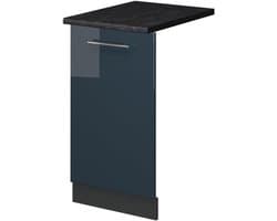 Vaatwasserfrontpaneel - Keukenfront Paneel - Keuken Inbouwen - Soft-close Scharnieren - 45 cm - Donkerblauw Hoogglans