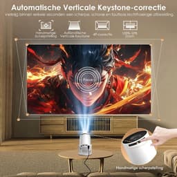 NIVA® Mini Beamer - Kleine Mobiele Telefoonprojector - Videoprojector - Wit - 10cm x 10cm x 17cm — thumbnail 2
