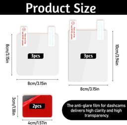 Solidchoice - Set van 8 Electrostatische Folies voor Dashcam — thumbnail 5