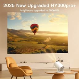 SnelShoppen - Mini Beamer WiFi 6 Bluetooth 5.4 Projector 1080P 4K 180° Draaibaar Android 14 Voor Thuis Buiten Feesten Camping Tuin — thumbnail 2