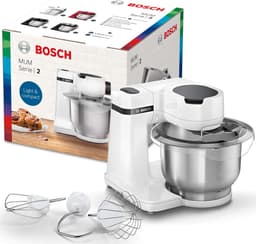 SnelShoppen - Keukenmachine 700W, 4 Snelheidsstanden, 3,8L Roestvrijstalen Kom, Garde, Kneedhaak, Ideaal voor Beginners in Bakken, Wit — thumbnail 1