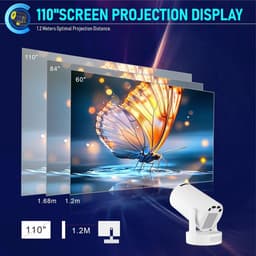 SnelShoppen - HY300 PRO Mini Projector, Draagbare 4K 1080P Projector met Android 11, WiFi 6, Bluetooth 5.0, Airplay & Miracast Ondersteuning voor Thui — thumbnail 2