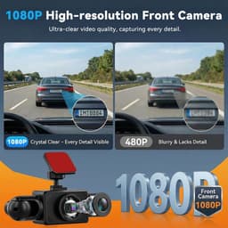 SnelShoppen - 4-kanaals dashcam auto 1080p met 360° rondom zicht, wifi, IR-nachtzicht, G-sensor, WDR, 2 inch display voor optimale verkeersveiligheid — thumbnail 2