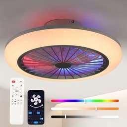 50W Slimme Plafondventilator met LED-Licht en RGB - 6 Snelheden - App en Afstandsbediening - Stil - Geschikt voor Slaapkamer en Woonkamer. — thumbnail 1