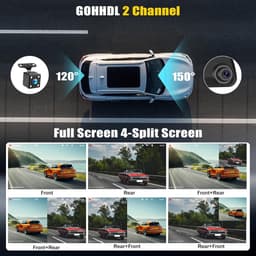 Dashcam Achteruitrijcamera - Autocamera Spiegelsysteem - Wegveiligheid Registratie - Dubbele Camera Functie - 4 Inch Scherm - Zwart — thumbnail 2
