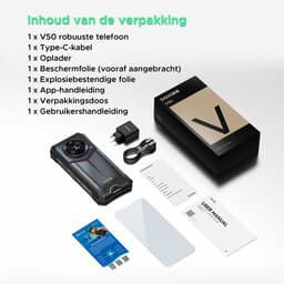 DOOGEE V50 5G - Robuuste Smartphone - 48GB RAM + 256GB ROM / 2TB TF - Android 16 - Dimensity 8300 - 11000mAh/66W - RGB sfeerlicht- 6.78 inch FHD+ &120HZ - 200MP + 32MP -NFC - Face ID - Gemini AI - WIFI6E - Vingerafdrukherkenning - GPS - Zwart — thumbnail 4