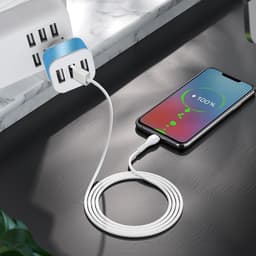 USB Hub - USB Verdeler - Data Overzetten - 3 Poorten - Compact Formaat - Blauw — thumbnail 4