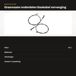 Gaskabel Universeel - Grasmaaier Onderdelen - Remkabel Vervanging - 22 Inch - Accessoires - Geschikt voor Recycler 20013/20014/20017 — thumbnail 3