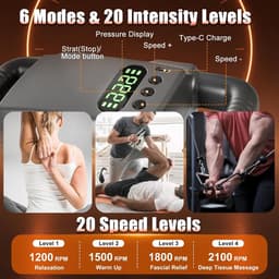 Massagepistool met 28 koppen - draadloos mini-massageapparaat - 6 modi en 20 snelheden - ShopVlot — thumbnail 2