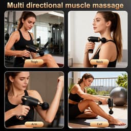 Massagepistool - Spierstimulator - Spierontspanning - Stille Motor - 19 x 16 cm - Zwart — thumbnail 2