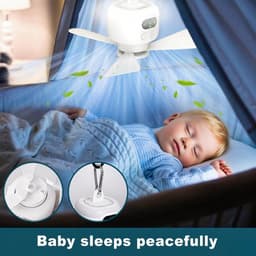 Oplaadbare Plafondventilator met Verlichting - Camping, Buiten - met Afstandsbediening, Timer, USB - voor Terras, Paviljoen - Wit - 1 Stuk — thumbnail 3
