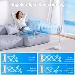 LNM® Ventilator Staand - Ventilator - Ventilator Staand Afstandsbediening - Wit - 22cm x 22cm x 11cm — thumbnail 3