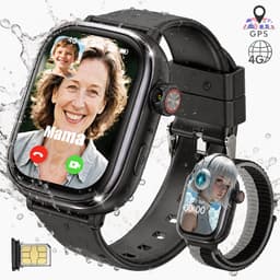Vashoy T86 - GPS Horloge Kind geschikt - Kinder Smartwatch - Smartwatch Kinderen met HD - camera & Videobellen - voor SIM kaart - 750 mAh Long Battery - IPX7 Waterdicht - SOS Knop - School Mode - Veilige Zones - GPS Tracker - 1 Jaar Garantie - Zwart — thumbnail 1