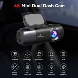 Evaux Boutique Dashcam - Dashcam voor auto - Dashcam voor auto voor en achter - nahtzicht - incl. app besturing - 4K display - incl 32GB kaart - Wifi en GPS - werkt ook wanneer je voertuig stilstaat — thumbnail 4