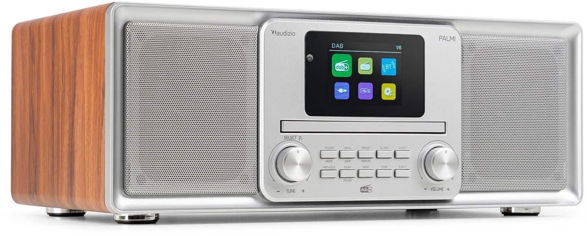 DAB radio - Audizio Palmi - Radio met cd speler - Bluetooth radio - FM, DAB+ en USB - Zilver — afbeelding 1