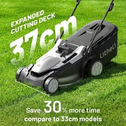Accugrasmaaier – Elektrische Grasmaaier – Duwmaaier – Maaier – Tuingereedschap – Borstelloze Motor – 37 cm Maaibreedte met 40L Opvangbak — thumbnail 5