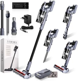 Vesora® 3-in-1 Steelstofzuiger met Extra Accu - Draadloos zonder Zak - BASIC - Draadloze Stofzuiger - Kruimeldief Snoerloos - Vacuum Cleaner - Handstofzuiger - Stofzuiger Steel met Hepa Filter - Stofzuiger Huisdieren - Zakloze Stofzuiger — thumbnail 1