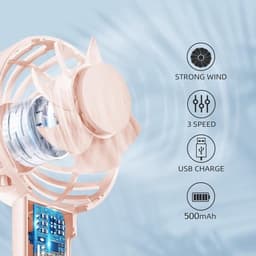 Krachtige Mini Handventilator met 3 Snelheden - Draagbare USB Ventilator voor Binnen en Buiten — thumbnail 1