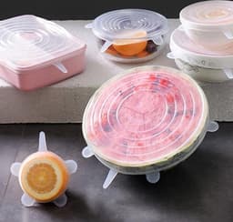 6 stks / set Food Grade siliconen afdichtingsdeksels Fresh Keeping Covers — thumbnail 1