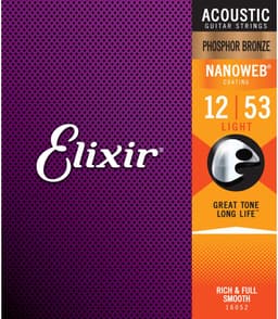 Elixir Strings NANOWEB - Akoestische Gitaarsnaren - Phosphor Bronze - Light Gauge - 12-16-24-32-42-53 — thumbnail 1
