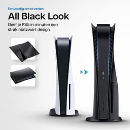 Playstation 5 Faceplates Disc Edition (niet geschikt voor PS5 Slim & PS5 Pro) - Inclusief Mid Skin - Accessoires - Faceplate - Cover - Plate - Skin - Zwart — thumbnail 4