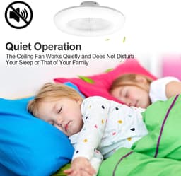 Plafondventilator met verlichting 55cm - Lamp en Afstandsbediening - Plafondlampen met Ventilator & Lamp Met afstandsbediening — thumbnail 4