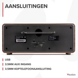 DAB radio met Bluetooth - Audizio Genua - DAB+ radio, FM radio - Auto scan - Houtlook — thumbnail 4