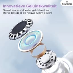 Soundvibe® Earbuds Pro Draadloos Met Air Noice Cancelling - Wit - Bluetooth - Hoofdtelefoon - Draadloze Oordopjes - USB C - Wireless Earphones - wireless pods - Oortjes — thumbnail 2
