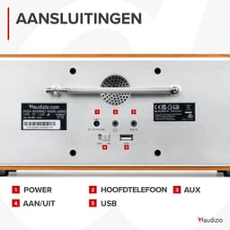 Internetradio - Audizio Foza digitale radio met Bluetooth - DAB radio en FM radio in één - Zilver — thumbnail 4