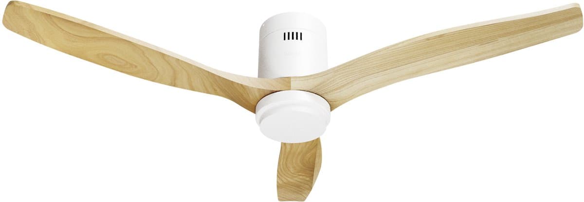 Hombli Slimme Plafondventilator met verlichting - Ø132 cm - Incl. Afstandsbediening - Wit & Licht Hout — afbeelding 1