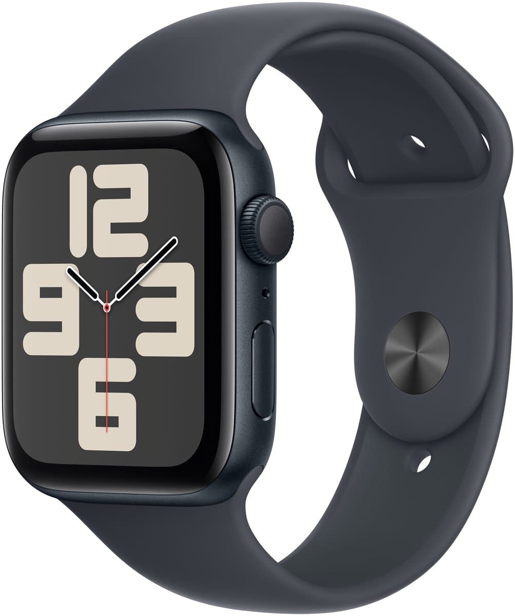 Apple Watch SE 2024 44mm Midnight Aluminium Case with Midnight Sport Band - M/L — afbeelding 1
