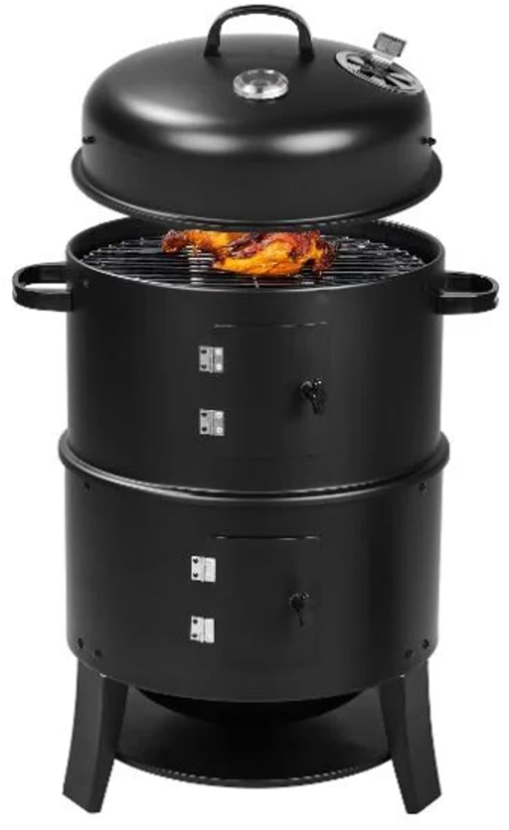 GRILLMEISTER Barbecue - Roken Stomen & Grillen! - 3 In 1 BBQ - Met Themometer - Robuuste Houtskool BBQ — afbeelding 1