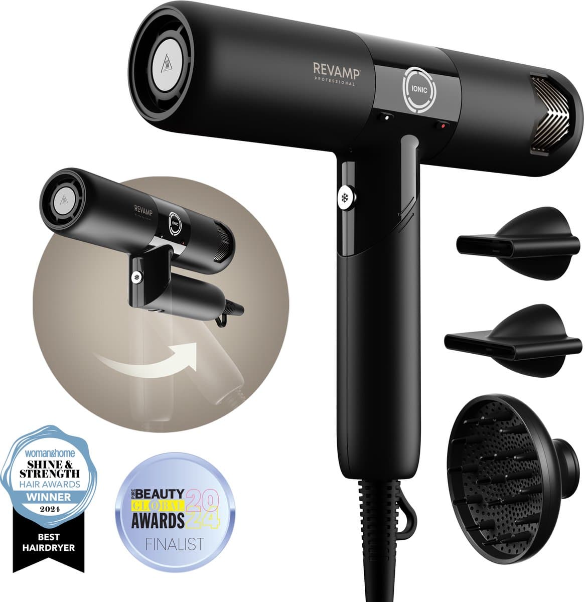 REVAMP Enigma REVELATION Hair Dryer DR6500 Föhn Zwart — afbeelding 1