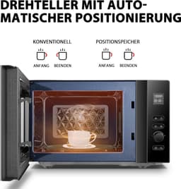 20 L magnetron solo - 800 W - 5 vermogensstanden - 12 automatische programma's - emaille binnenkant - ontdooifunctie - zwart — thumbnail 4