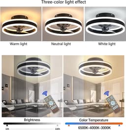 Equivera Plafonniere met Ventilator - Plafondventilator - Plafondventilator Afstandsbediening - Plafondventilator Slaapkamer - Plafond Ventilator met Verlichting - Plafondlamp - Plafonniere - Ideaal voor in uw slaapkamer! — thumbnail 4