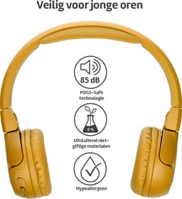 POGS - The Gecko 2 - Draadloze on-ear kinder koptelefoon - Bluetooth - Veilig - Duurzaam - Gratis app voor extra functies - rGeel — thumbnail 2