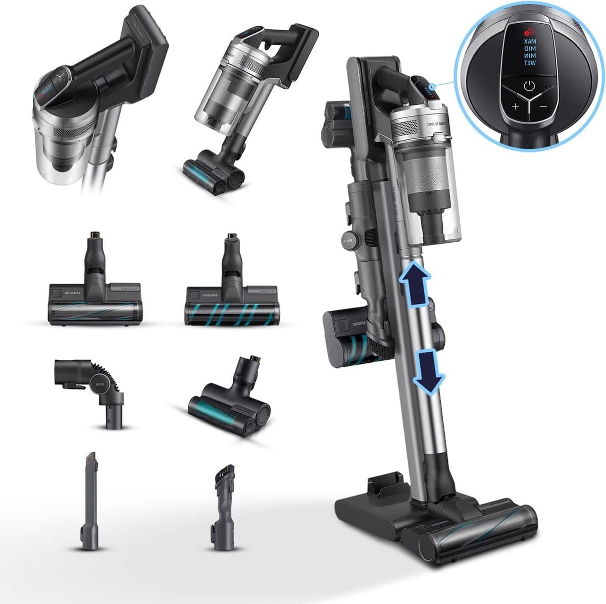Draadloze stofzuiger zonder zak vermogen 200 W 6 accessoires tot 60 minuten looptijd zilver - Jet™ 90 Complete VS20R9046T3/ET — afbeelding 1