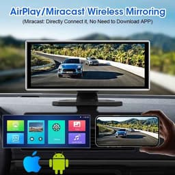 De Warenloods - Dashcam voor Auto - Achteruitkijkspiegel - Carplay Android - Navigatie - Dual Lens Recorder - 4K - WIFI BLUETOOTH AUX GPS FM - 128GB Opslag — thumbnail 4