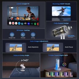 ​ETOE Starfish Plus Projector - Google TV, 4K, 300 ANSI, Auto Keystone, 140° Draaibaar, Nachtlamp​​ — thumbnail 4