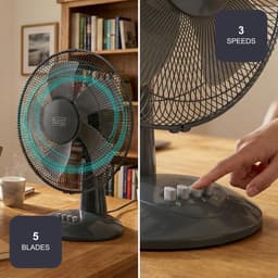 Tafelventilator - Persoonlijke Koeler - Kantoor Werkplek - Oscillerende Luchtstroom - 40cm Bladen - Grijs — thumbnail 2