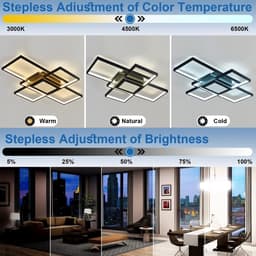 Grote Zwarte LED Plafondlamp Modern met Afstandsbediening voor Woonkamer en Slaapkamer (140CM) — thumbnail 3