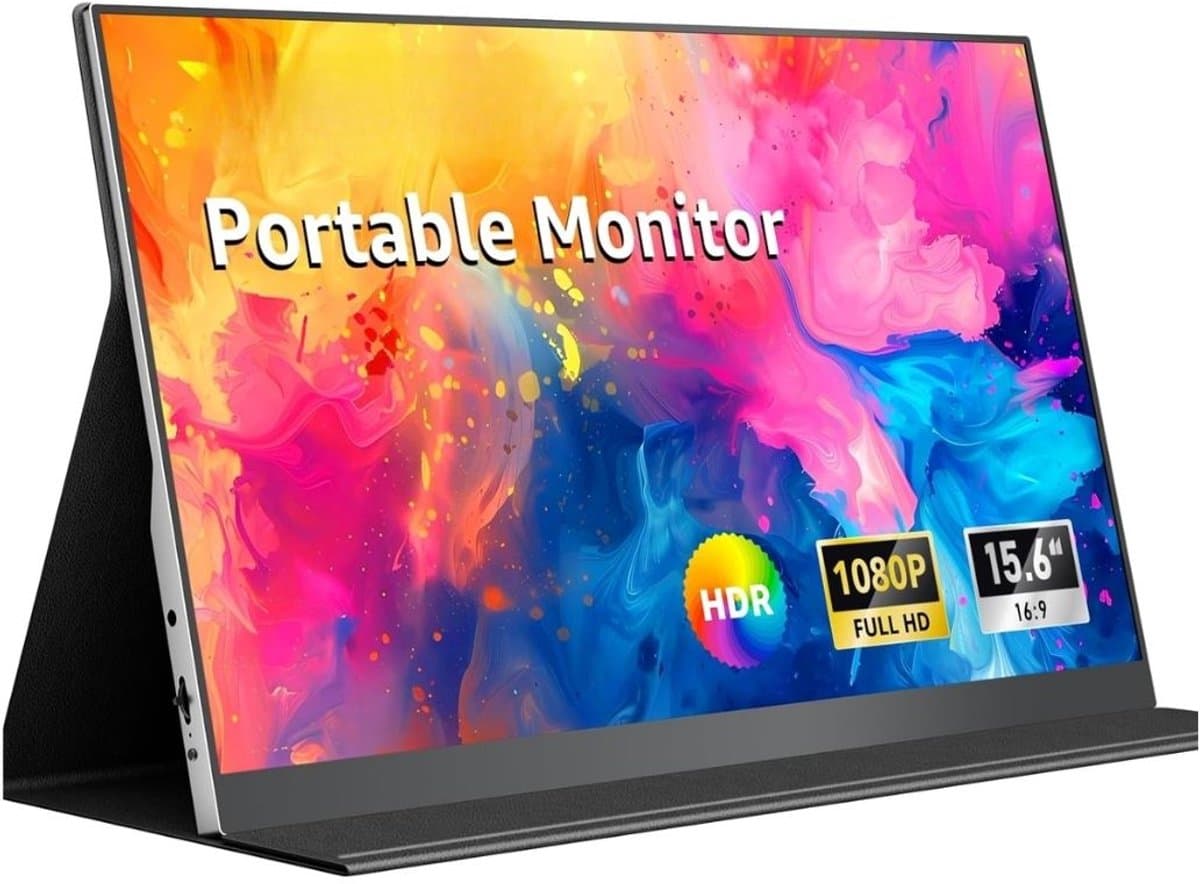 SNJY® Portable Monitor - Draagbare Monitor - Draagbaar Scherm - 15,6 Inch - 1920×1080 FHD - Zwart — afbeelding 1