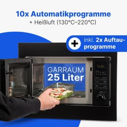 Inbouwmagnetron met Grill, Hetelucht en 25 Liter Ruimte — thumbnail 2
