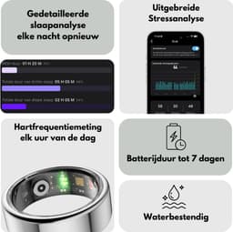 Focus® S1 Smart Ring - Zilver - Maat 7 - Hartslag - Menstruatiecyclus - Slaap Monitor - Slimme Ring - Sport Prestatie - Stappenteller -IP68 Waterdicht - O2 Meting - Dames - Heren - Wearables - Oplaad Case - beschermring — thumbnail 4