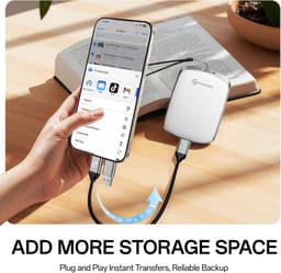Draagbare Externe SSD 2TB Wit - Hoge Snelheid USB C Opslag — thumbnail 4