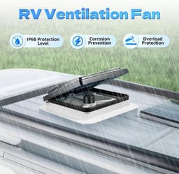 Universele Dakventilator met LED Verlichting voor Camper en Caravan - 12V Dakluik Ventilatie — thumbnail 5